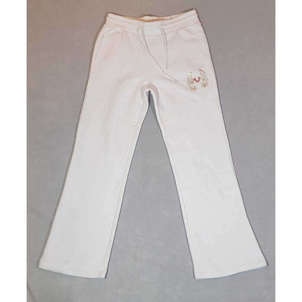 True Religion Angelic Wing Straight Leg Joggers Optic White Small